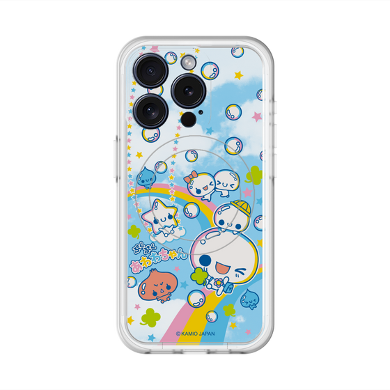 スリムプロテクションプレミアムケース with MagSafe［ ぷくぷくあわわちゃん - レインボー ］