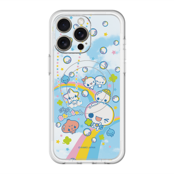 スリムプロテクションプレミアムケース with MagSafe［ ぷくぷくあわわちゃん - レインボー ］