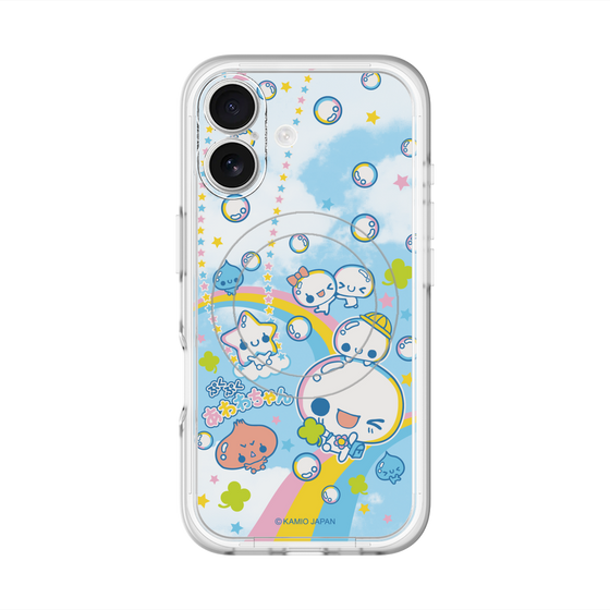スリムプロテクションプレミアムケース with MagSafe［ ぷくぷくあわわちゃん - レインボー ］