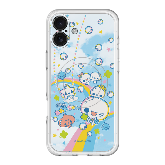 スリムプロテクションプレミアムケース with MagSafe［ ぷくぷくあわわちゃん - レインボー ］
