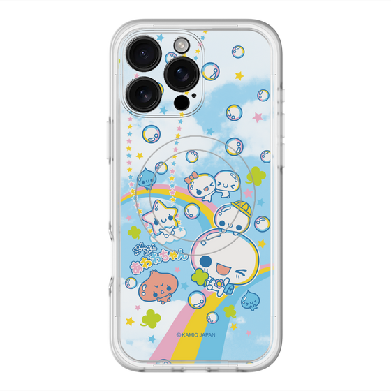 スリムプロテクションプレミアムケース with MagSafe［ ぷくぷくあわわちゃん - レインボー ］