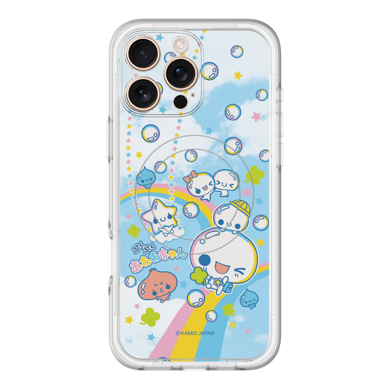 スリムプロテクションプレミアムケース with MagSafe［ ぷくぷくあわわちゃん - レインボー ］
