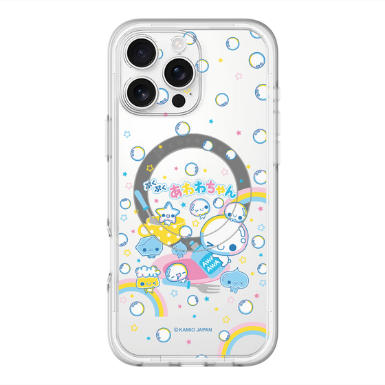 スリムプロテクションプレミアムケース with MagSafe［ ぷくぷくあわわちゃん - しゃぼんだま ］