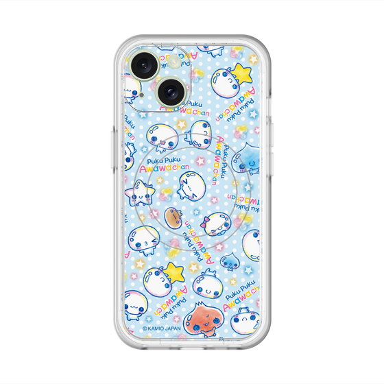 スリムプロテクションプレミアムケース with MagSafe［ ぷくぷくあわわちゃん - 総柄 ］