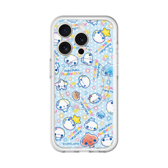スリムプロテクションプレミアムケース with MagSafe［ ぷくぷくあわわちゃん - 総柄 ］