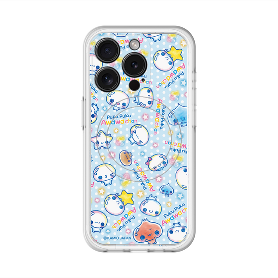 スリムプロテクションプレミアムケース with MagSafe［ ぷくぷくあわわちゃん - 総柄 ］