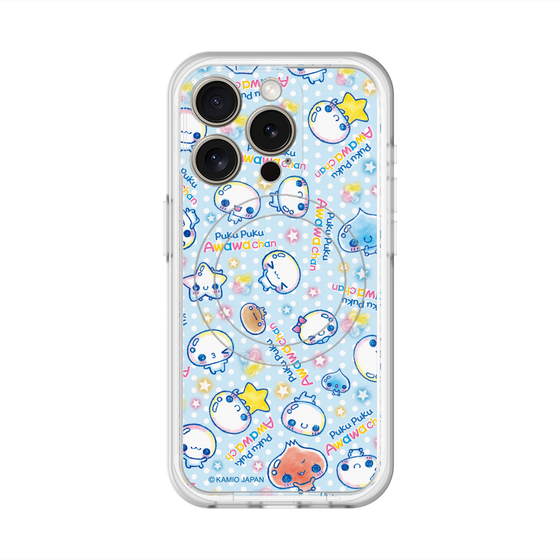 スリムプロテクションプレミアムケース with MagSafe［ ぷくぷくあわわちゃん - 総柄 ］