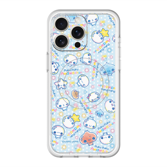 スリムプロテクションプレミアムケース with MagSafe［ ぷくぷくあわわちゃん - 総柄 ］