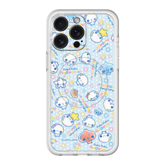 スリムプロテクションプレミアムケース with MagSafe［ ぷくぷくあわわちゃん - 総柄 ］