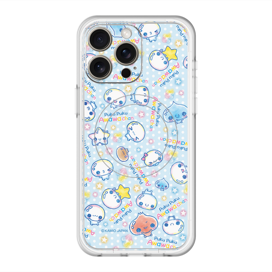 スリムプロテクションプレミアムケース with MagSafe［ ぷくぷくあわわちゃん - 総柄 ］