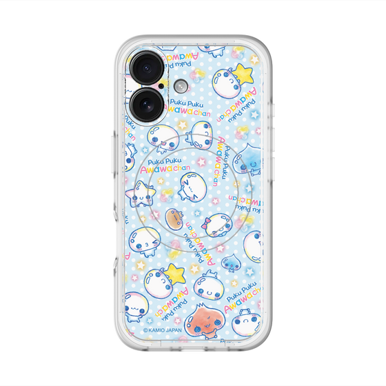 スリムプロテクションプレミアムケース with MagSafe［ ぷくぷくあわわちゃん - 総柄 ］