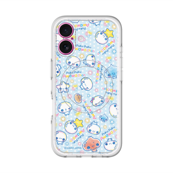 スリムプロテクションプレミアムケース with MagSafe［ ぷくぷくあわわちゃん - 総柄 ］