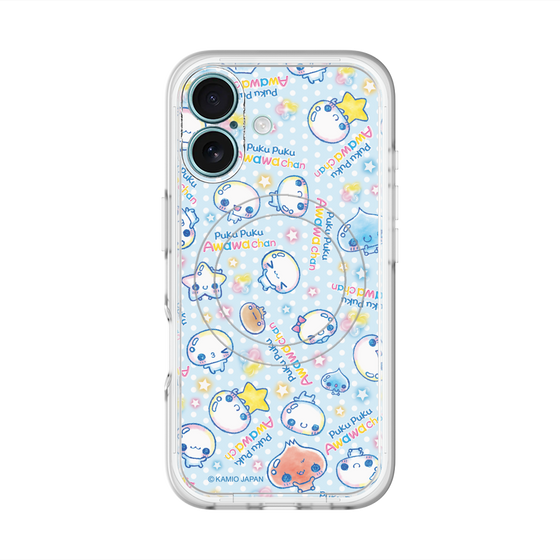 スリムプロテクションプレミアムケース with MagSafe［ ぷくぷくあわわちゃん - 総柄 ］