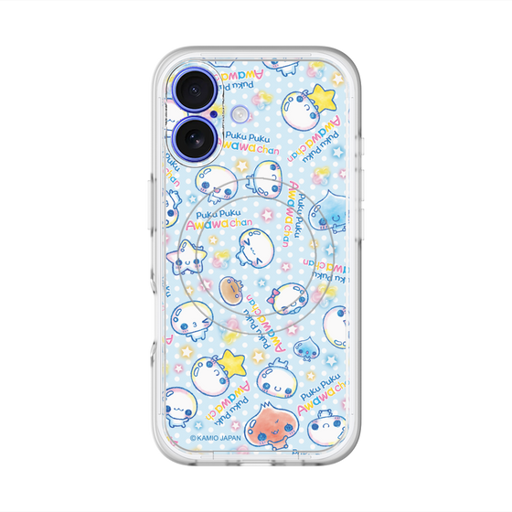 スリムプロテクションプレミアムケース with MagSafe［ ぷくぷくあわわちゃん - 総柄 ］