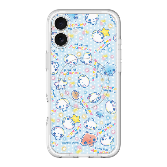 スリムプロテクションプレミアムケース with MagSafe［ ぷくぷくあわわちゃん - 総柄 ］