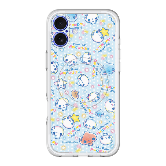 スリムプロテクションプレミアムケース with MagSafe［ ぷくぷくあわわちゃん - 総柄 ］