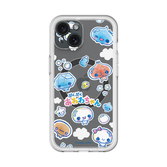 スリムプロテクションプレミアムケース with MagSafe［ ぷくぷくあわわちゃん - ステッカー ］