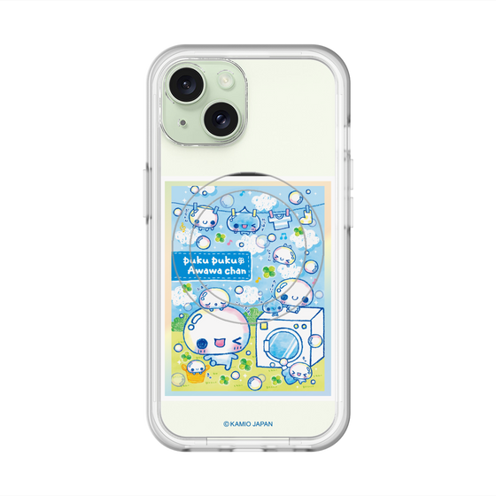 スリムプロテクションプレミアムケース with MagSafe［ ぷくぷくあわわちゃん - ランドリー ］