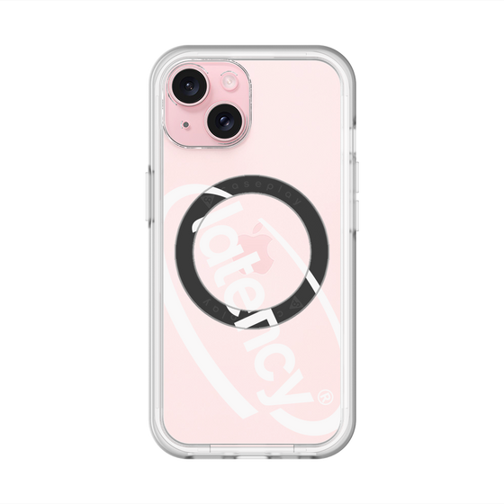 スリムプロテクションプレミアムケース with MagSafe［ LATENCY - Circle logo - Clear ］
