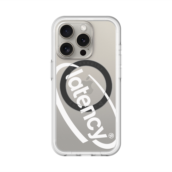 スリムプロテクションプレミアムケース with MagSafe［ LATENCY - Circle logo - Clear ］