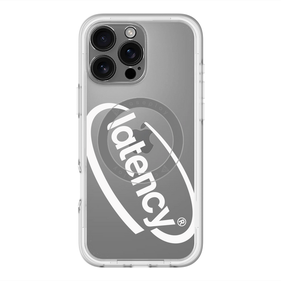 スリムプロテクションプレミアムケース with MagSafe［ LATENCY - Circle logo - Clear ］