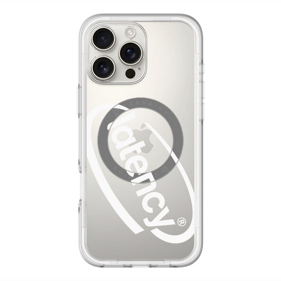 スリムプロテクションプレミアムケース with MagSafe［ LATENCY - Circle logo - Clear ］