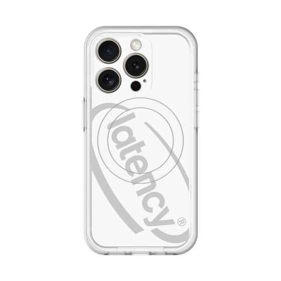 スリムプロテクションプレミアムケース with MagSafe［ LATENCY - Circle logo - White ］