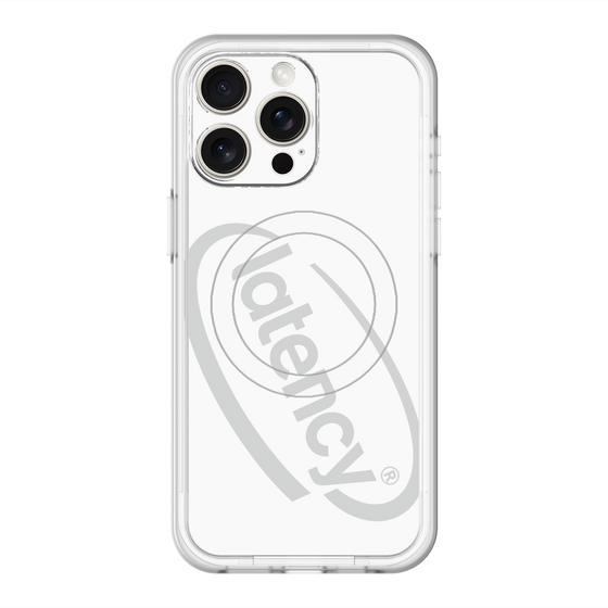 スリムプロテクションプレミアムケース with MagSafe［ LATENCY - Circle logo - White ］