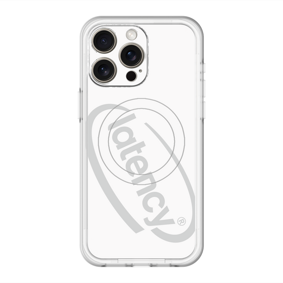 スリムプロテクションプレミアムケース with MagSafe［ LATENCY - Circle logo - White ］