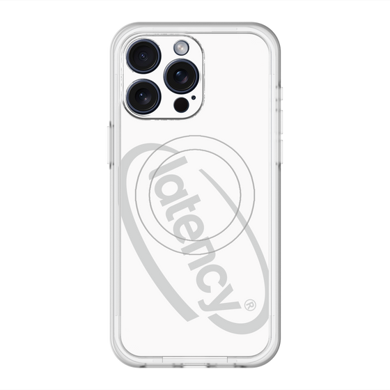スリムプロテクションプレミアムケース with MagSafe［ LATENCY - Circle logo - White ］
