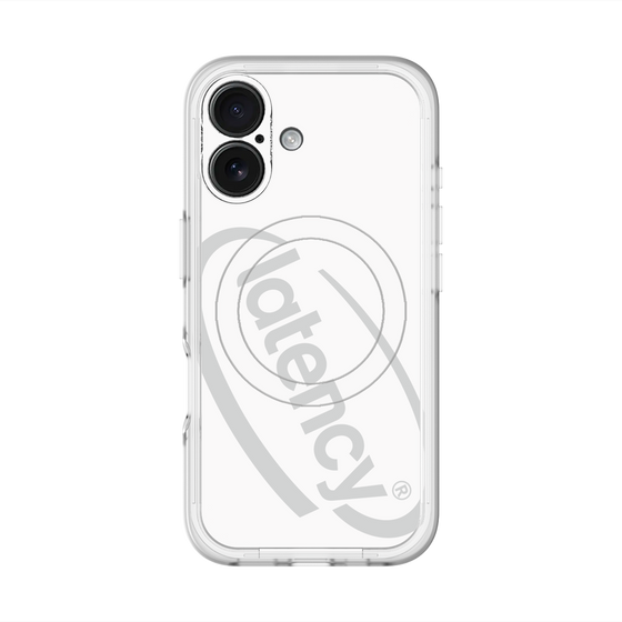 スリムプロテクションプレミアムケース with MagSafe［ LATENCY - Circle logo - White ］