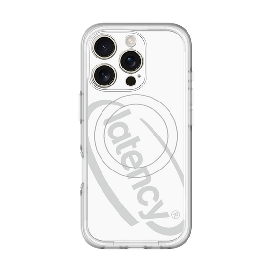 スリムプロテクションプレミアムケース with MagSafe［ LATENCY - Circle logo - White ］