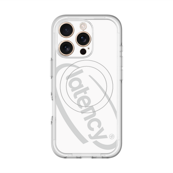 スリムプロテクションプレミアムケース with MagSafe［ LATENCY - Circle logo - White ］