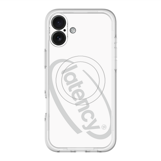 スリムプロテクションプレミアムケース with MagSafe［ LATENCY - Circle logo - White ］