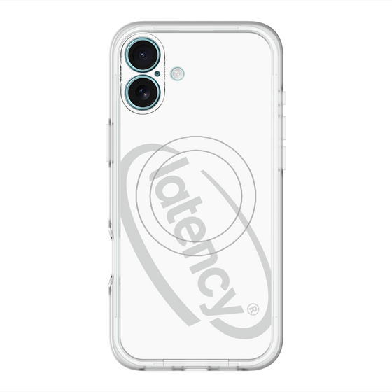 スリムプロテクションプレミアムケース with MagSafe［ LATENCY - Circle logo - White ］