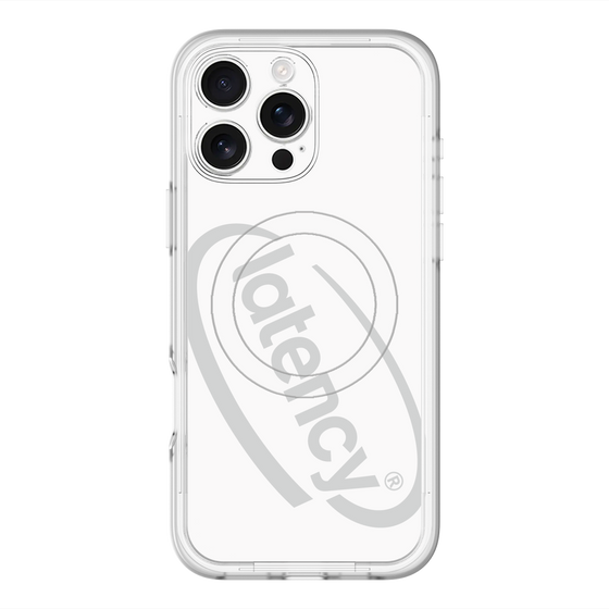 スリムプロテクションプレミアムケース with MagSafe［ LATENCY - Circle logo - White ］