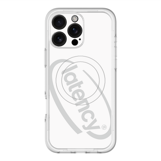 スリムプロテクションプレミアムケース with MagSafe［ LATENCY - Circle logo - White ］