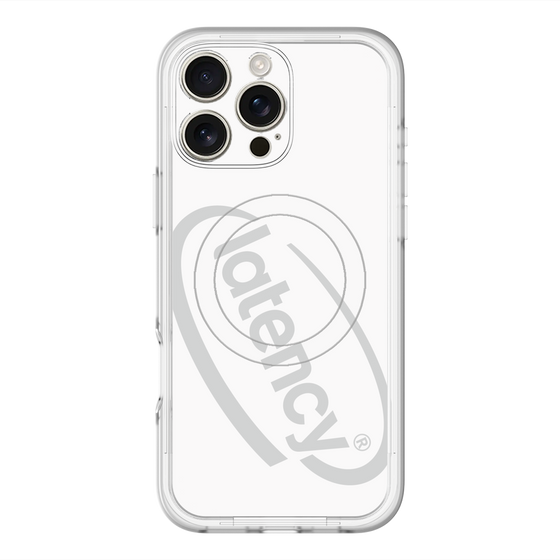 スリムプロテクションプレミアムケース with MagSafe［ LATENCY - Circle logo - White ］