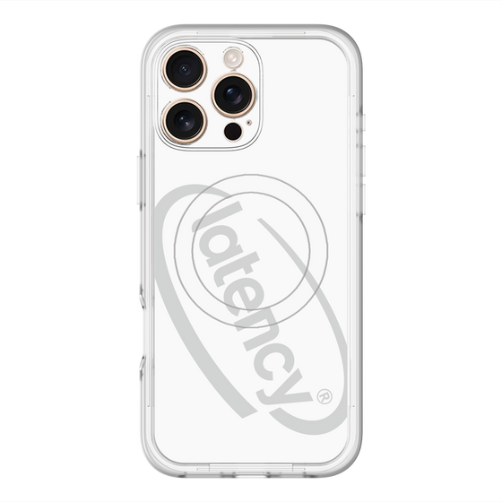 スリムプロテクションプレミアムケース with MagSafe［ LATENCY - Circle logo - White ］