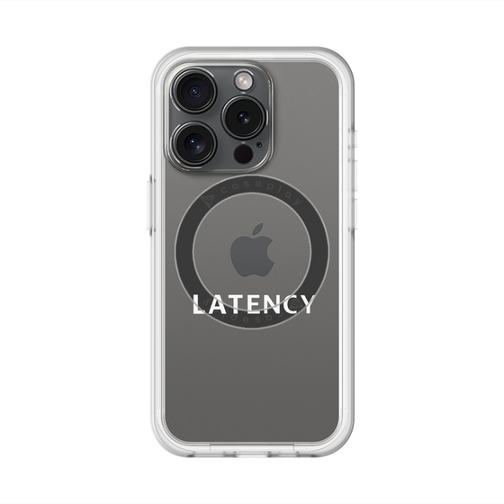 スリムプロテクションプレミアムケース with MagSafe［ LATENCY - Logotype - Clear ］