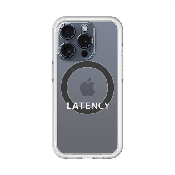 スリムプロテクションプレミアムケース with MagSafe［ LATENCY - Logotype - Clear ］