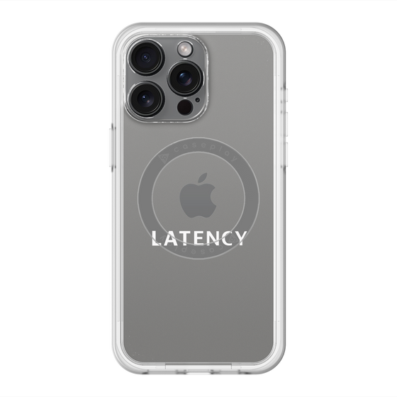 スリムプロテクションプレミアムケース with MagSafe［ LATENCY - Logotype - Clear ］