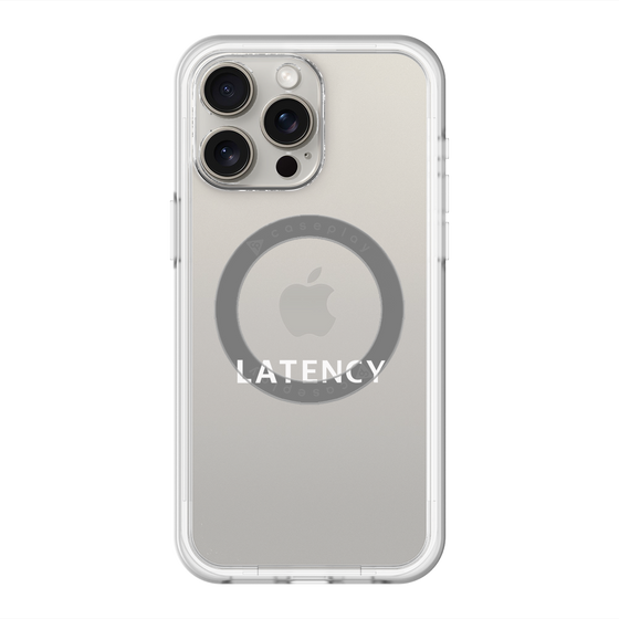 スリムプロテクションプレミアムケース with MagSafe［ LATENCY - Logotype - Clear ］
