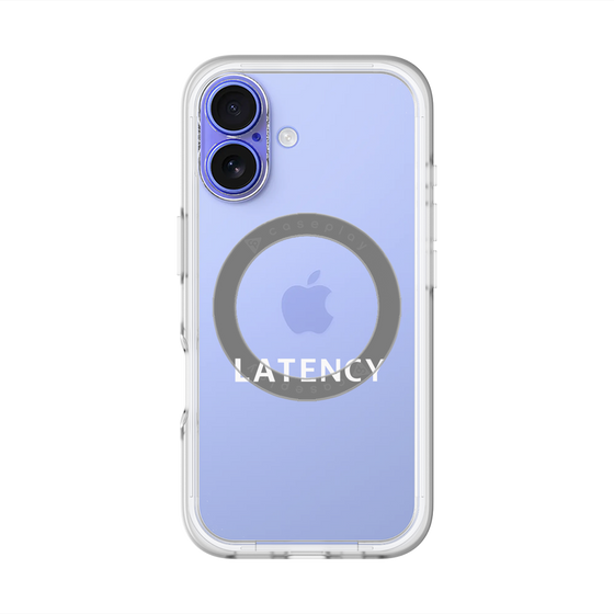 スリムプロテクションプレミアムケース with MagSafe［ LATENCY - Logotype - Clear ］