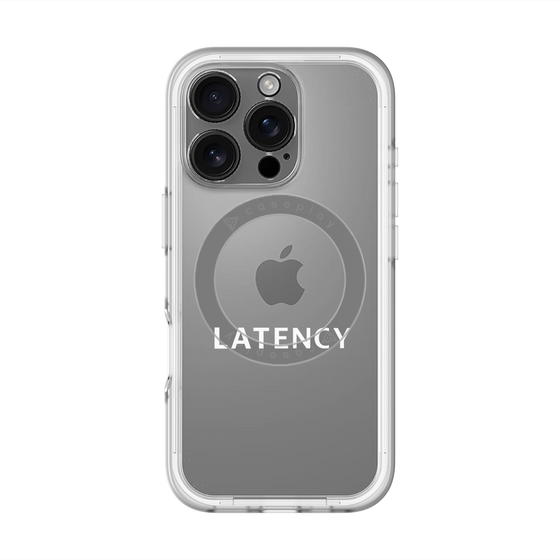スリムプロテクションプレミアムケース with MagSafe［ LATENCY - Logotype - Clear ］