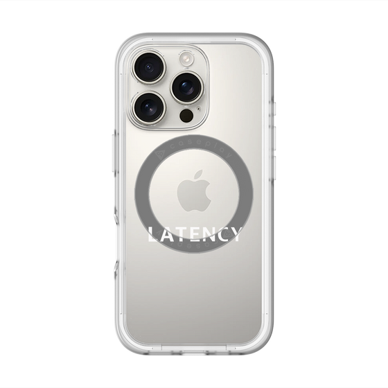 スリムプロテクションプレミアムケース with MagSafe［ LATENCY - Logotype - Clear ］