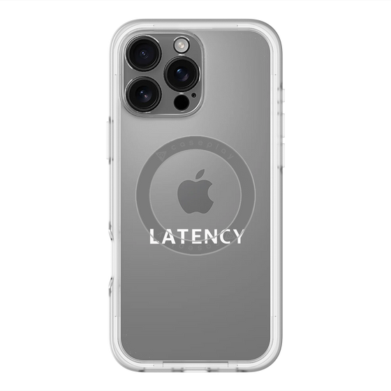 スリムプロテクションプレミアムケース with MagSafe［ LATENCY - Logotype - Clear ］
