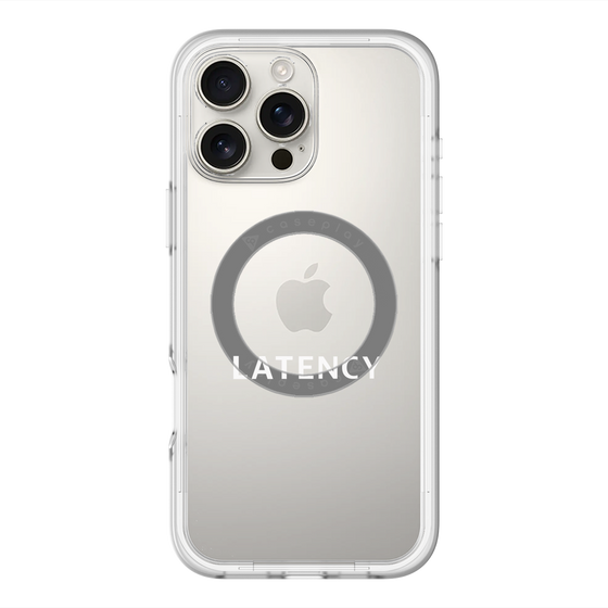 スリムプロテクションプレミアムケース with MagSafe［ LATENCY - Logotype - Clear ］