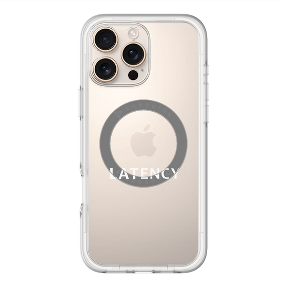 スリムプロテクションプレミアムケース with MagSafe［ LATENCY - Logotype - Clear ］