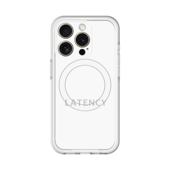 スリムプロテクションプレミアムケース with MagSafe［ LATENCY - Logotype - White ］